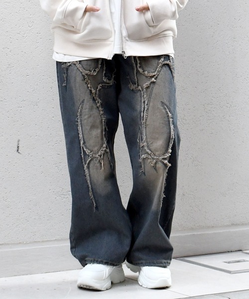 Starting Over(スターティングオーバー)の「vintage like street design loose fit denim pants/ヴィンテージ ライク ストリートデザイン ルーズフィット デニムパンツ(デニムパンツ・メンズ・ライトインディゴブルー/インディゴブルー/ブラック/ブルー系その他2/ブラック系その他2/ブラック系その他/ブルー系その他・M/L)」の19枚目の写真