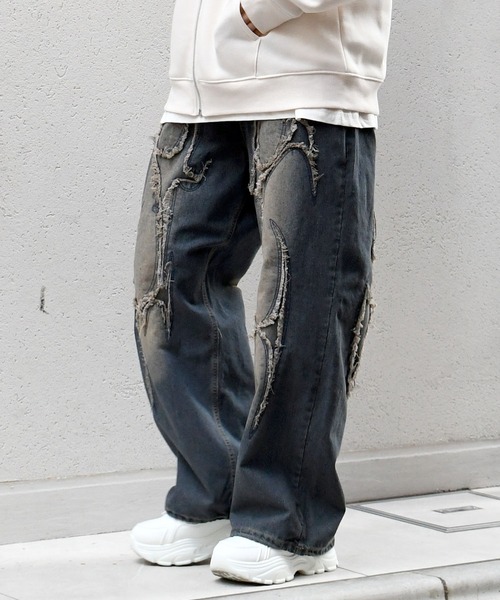 Starting Over(スターティングオーバー)の「vintage like street design loose fit denim pants/ヴィンテージ ライク ストリートデザイン ルーズフィット デニムパンツ(デニムパンツ・メンズ・ライトインディゴブルー/インディゴブルー/ブラック/ブルー系その他2/ブラック系その他2/ブラック系その他/ブルー系その他・M/L)」の18枚目の写真