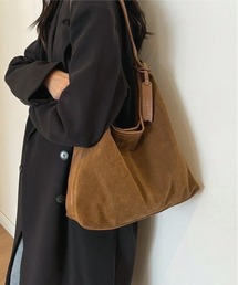 COMON＋（コモンプラス）の「A4サイズも入る ベルベット調ワンショルダートートバック（ショルダーバッグ）」