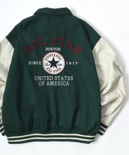 【セール】2025SS CONVERSE/コンバース ツイル/デニム リブライン バック刺繍 襟付きスタジャン レディース メンズ（スタジャン）｜CONVERSE（コンバース）