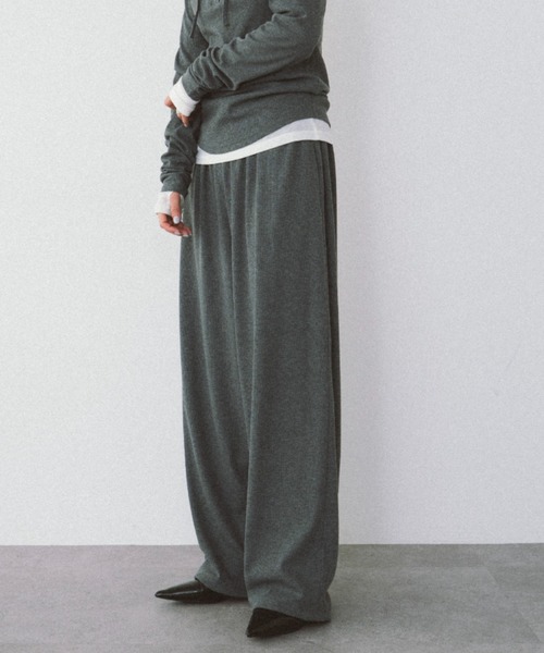 HANNE（アン）の「ドロストヘムリブイージーパンツ（その他パンツ・レディース・グレー/レッド・S/M）」の2枚目の写真