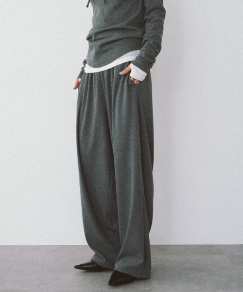 HANNE（アン）の「ドロストヘムリブイージーパンツ（その他パンツ・レディース・グレー/レッド・S/M）」の5枚目の写真