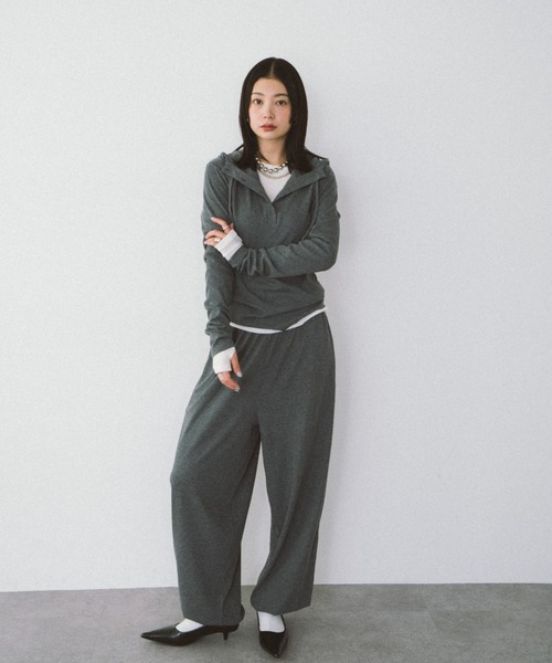 HANNE（アン）の「ドロストヘムリブイージーパンツ（その他パンツ・レディース・グレー/レッド・S/M）」の8枚目の写真