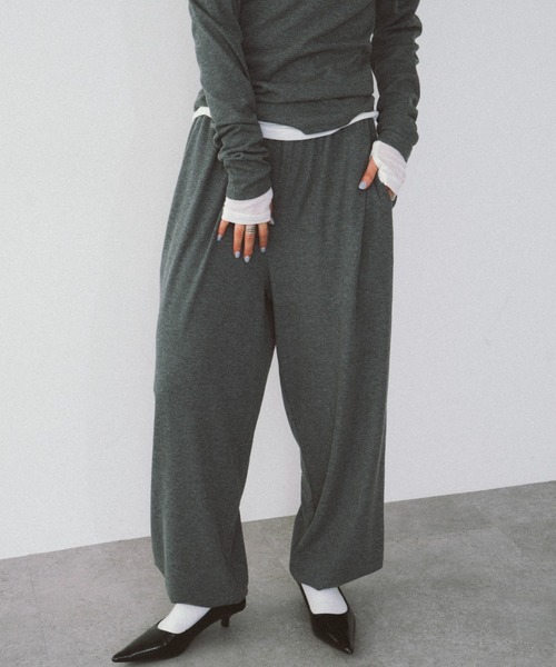 HANNE（アン）の「ドロストヘムリブイージーパンツ（その他パンツ・レディース・グレー/レッド・S/M）」の11枚目の写真