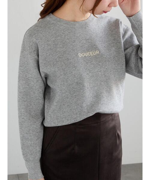 【セール】DOUCEUR刺繍ロゴニットプルオーバー（ニット/セーター）｜Te chichi（テチチ）