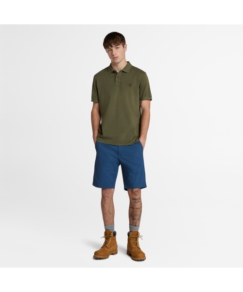 Timberland(ティンバーランド)の「半袖 ウォッシュド ポロシャツ メンズ(ポロシャツ・メンズ・カーキ・LARGE/MEDIUM/SMALL/X-LARGE/X-SMALL/XX-LARGE)」の2枚目の写真