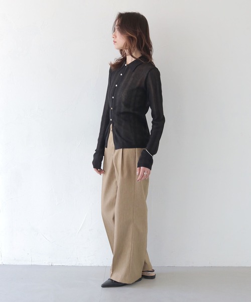 CLEIO（クレイオ）の「【CLEIO】ランダムリブシアーポロニット RANDOM RIB SHEER POLO KNIT/986-13600（ニット/セーター・レディース・ピンク/アイボリー/ブラック/サックスブルー/ブラウン/ベージュ/ネイビー・FREE）」の20枚目の写真