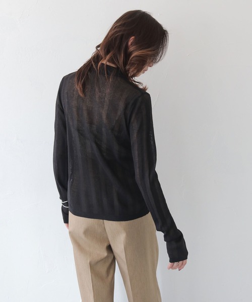 CLEIO（クレイオ）の「【CLEIO】ランダムリブシアーポロニット RANDOM RIB SHEER POLO KNIT/986-13600（ニット/セーター・レディース・ピンク/アイボリー/ブラック/サックスブルー/ブラウン/ベージュ/ネイビー・FREE）」の14枚目の写真