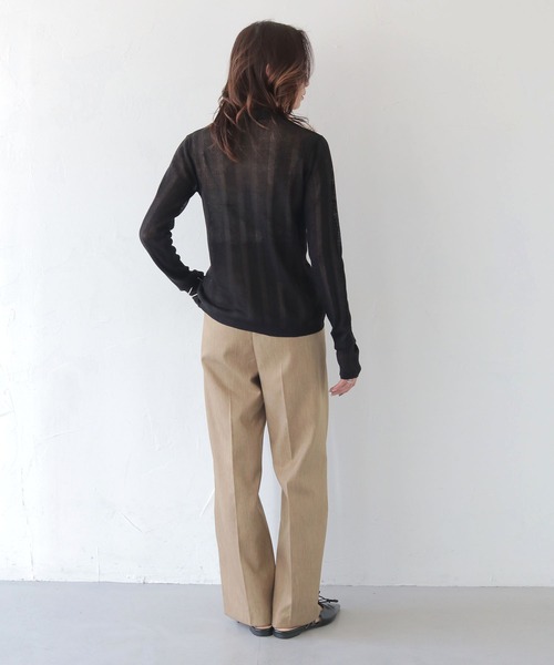 CLEIO（クレイオ）の「【CLEIO】ランダムリブシアーポロニット RANDOM RIB SHEER POLO KNIT/986-13600（ニット/セーター・レディース・ピンク/アイボリー/ブラック/サックスブルー/ブラウン/ベージュ/ネイビー・FREE）」の21枚目の写真