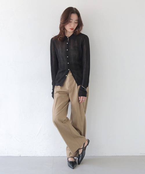 CLEIO（クレイオ）の「【CLEIO】ランダムリブシアーポロニット RANDOM RIB SHEER POLO KNIT/986-13600（ニット/セーター・レディース・ピンク/アイボリー/ブラック/サックスブルー/ブラウン/ベージュ/ネイビー・FREE）」の17枚目の写真