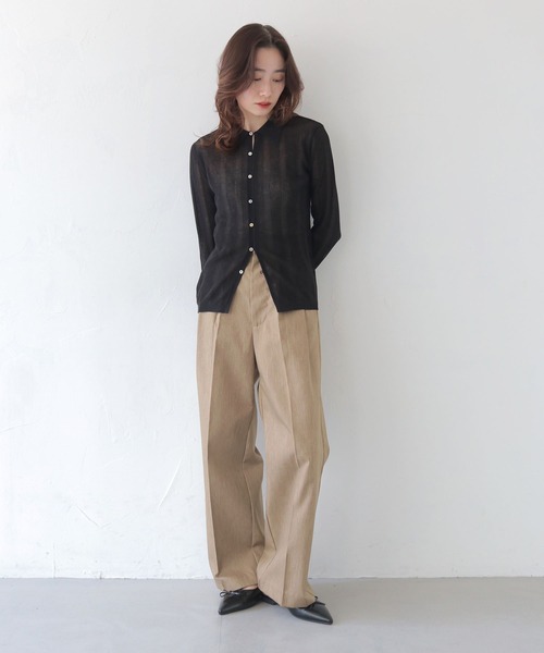CLEIO（クレイオ）の「【CLEIO】ランダムリブシアーポロニット RANDOM RIB SHEER POLO KNIT/986-13600（ニット/セーター・レディース・ピンク/アイボリー/ブラック/サックスブルー/ブラウン/ベージュ/ネイビー・FREE）」の18枚目の写真