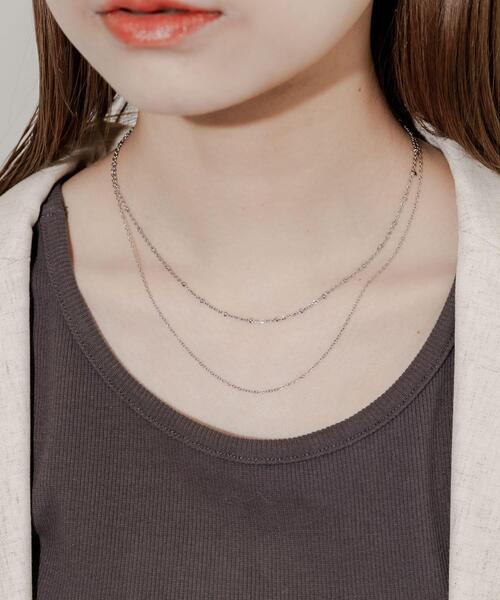 SMELLY(スメリー)の「ステンレスミニボール2レイヤードネックレス(ネックレス・レディース・シルバー/ゴールド・-)」の12枚目の写真