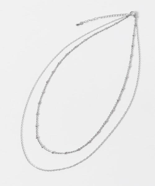 SMELLY(スメリー)の「ステンレスミニボール2レイヤードネックレス(ネックレス・レディース・シルバー/ゴールド・-)」の5枚目の写真