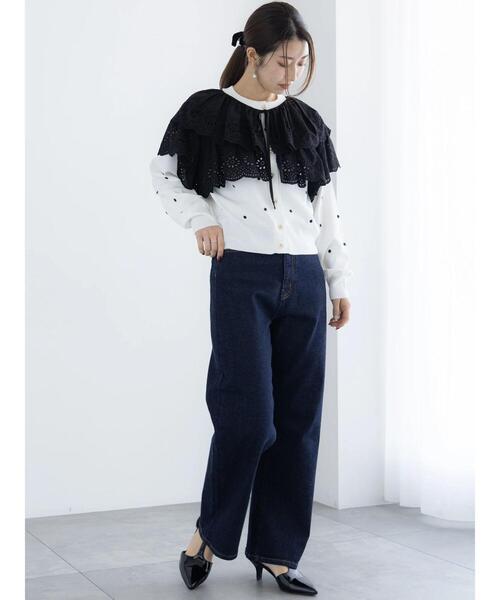 Te chichi（テチチ）の「カットワークレースレイヤードボレロ（シャツ/ブラウス・レディース・ブラック/オフホワイト・F）」の10枚目の写真