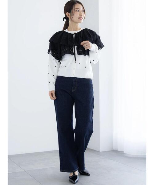 Te chichi（テチチ）の「カットワークレースレイヤードボレロ（シャツ/ブラウス・レディース・ブラック/オフホワイト・F）」の11枚目の写真