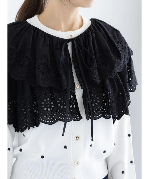 Te chichi（テチチ）の「カットワークレースレイヤードボレロ（シャツ/ブラウス・レディース・ブラック/オフホワイト・F）」の13枚目の写真