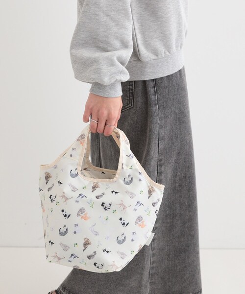 SHOO・LA・RUE（シューラルー）の「【UCHINOKOKAMOII】プチコンパクトバッグ（エコバッグ/サブバッグ・レディース・アイボリー/ブラック/サックスブルー・00）」の6枚目の写真