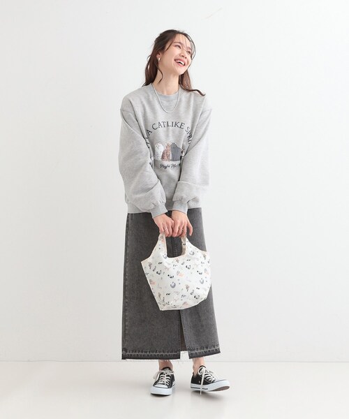 SHOO・LA・RUE（シューラルー）の「【UCHINOKOKAMOII】プチコンパクトバッグ（エコバッグ/サブバッグ・レディース・アイボリー/ブラック/サックスブルー・00）」の7枚目の写真