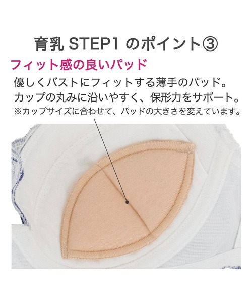 BRADELIS NEWYORK(ブラデリスニューヨーク)の「ジャスミンステップ1ブラ25S1 ブラデリス 育乳補正 補正下着(ブラジャー・レディース・ブラック/ピンク/ホワイト・B70/B75/C65/C70/C75/D65/E65/E75/F65/F70/D75/E70/D70/F75)」の13枚目の写真