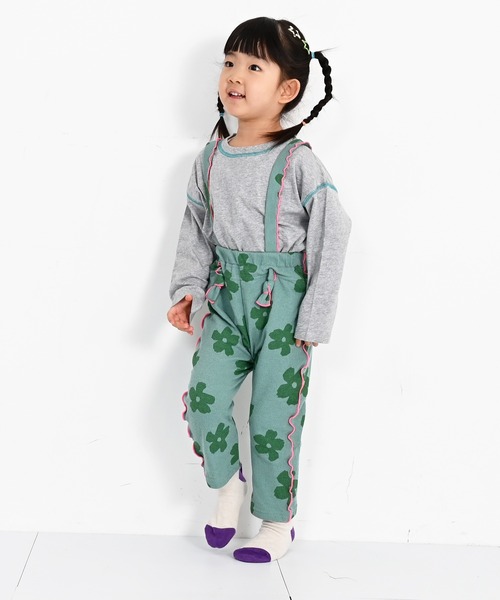 MARKEY'S（マーキーズ）の「パイルメロー2wayサロペット（サロペット/オーバーオール・キッズ・グリーン/ライム/ベージュ系その他/ベージュ/ブルー/ラベンダー・120/110/100/90/80）」の4枚目の写真