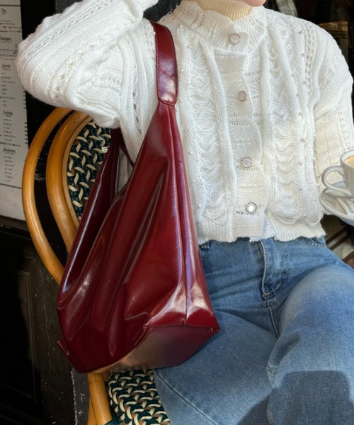 efill（エフィル）の「ワイド ベルト レトロ トートバッグ / ショルダーバッグ（ショルダーバッグ・レディース・レッド/ブラウン・FREE）」の9枚目の写真