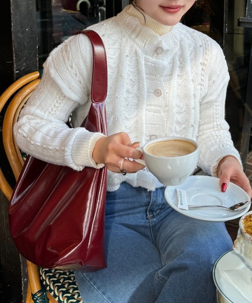 efill（エフィル）の「ワイド ベルト レトロ トートバッグ / ショルダーバッグ（ショルダーバッグ・レディース・レッド/ブラウン・FREE）」の10枚目の写真