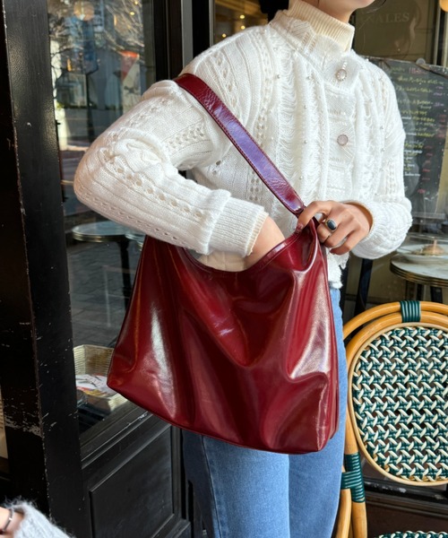 efill（エフィル）の「ワイド ベルト レトロ トートバッグ / ショルダーバッグ（ショルダーバッグ・レディース・レッド/ブラウン・FREE）」の8枚目の写真