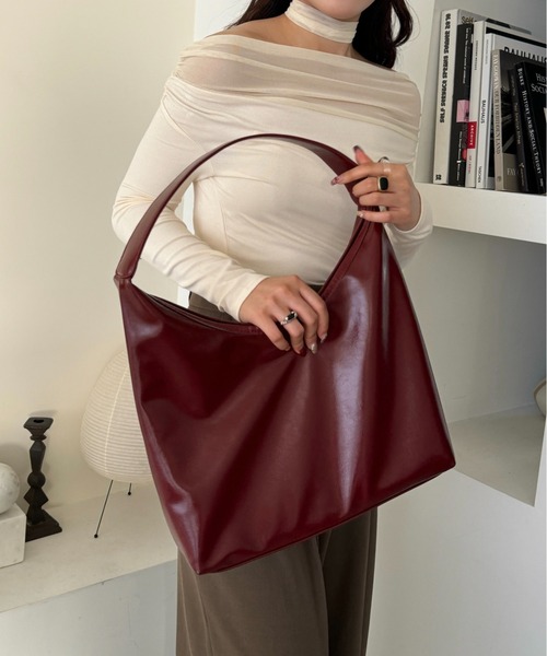 efill（エフィル）の「ワイド ベルト レトロ トートバッグ / ショルダーバッグ（ショルダーバッグ・レディース・レッド/ブラウン・FREE）」の7枚目の写真