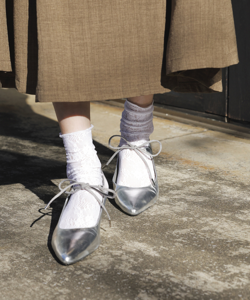 Juze（ジュゼ）の「リボンヒールパンプス（パンプス・レディース・シルバー/ブラック/ピンク・S/M/L）」の3枚目の写真