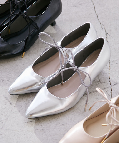 Juze（ジュゼ）の「リボンヒールパンプス（パンプス・レディース・シルバー/ブラック/ピンク・S/M/L）」の20枚目の写真
