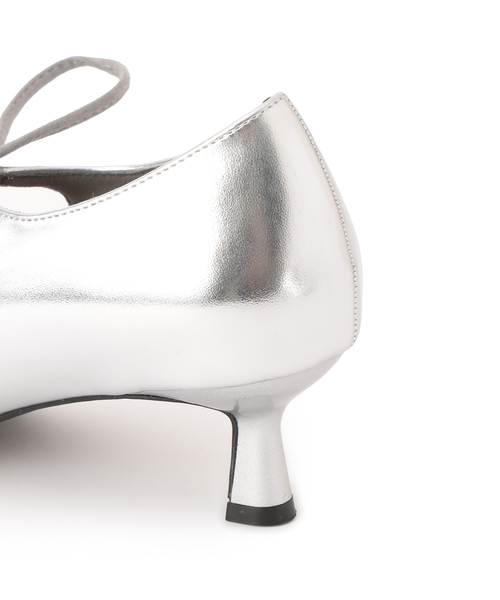 Juze（ジュゼ）の「リボンヒールパンプス（パンプス・レディース・シルバー/ブラック/ピンク・S/M/L）」の4枚目の写真