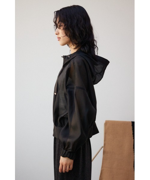 AZUL by moussy(アズールバイマウジー)の「シアーフーディーブルゾン(ブルゾン・レディース・アイボリー/ブラック/ライトグレー・FREE)」の19枚目の写真