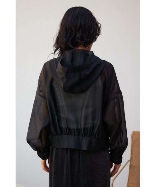 AZUL by moussy(アズールバイマウジー)の「シアーフーディーブルゾン(ブルゾン・レディース・アイボリー/ブラック/ライトグレー・FREE)」の20枚目の写真