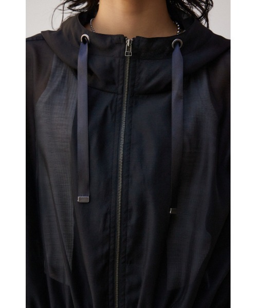 AZUL by moussy(アズールバイマウジー)の「シアーフーディーブルゾン(ブルゾン・レディース・アイボリー/ブラック/ライトグレー・FREE)」の22枚目の写真