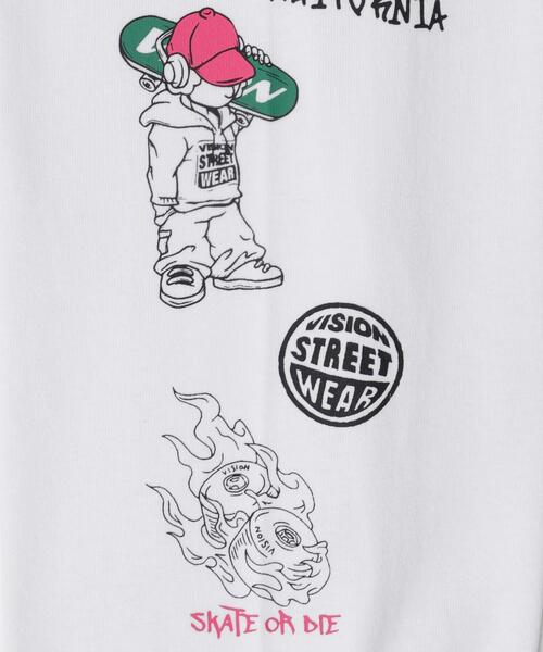 VISION STREET WEAR(ヴィジョンストリートウェア)の「∴WEGO/別注VISIONグラフィックスリーブプリントロンT(Tシャツ/カットソー・メンズ・ホワイト/ブラック・LARGE/MEDIUM)」の13枚目の写真