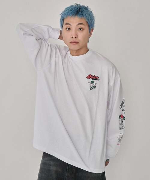 VISION STREET WEAR(ヴィジョンストリートウェア)の「∴WEGO/別注VISIONグラフィックスリーブプリントロンT(Tシャツ/カットソー・メンズ・ホワイト/ブラック・LARGE/MEDIUM)」の20枚目の写真
