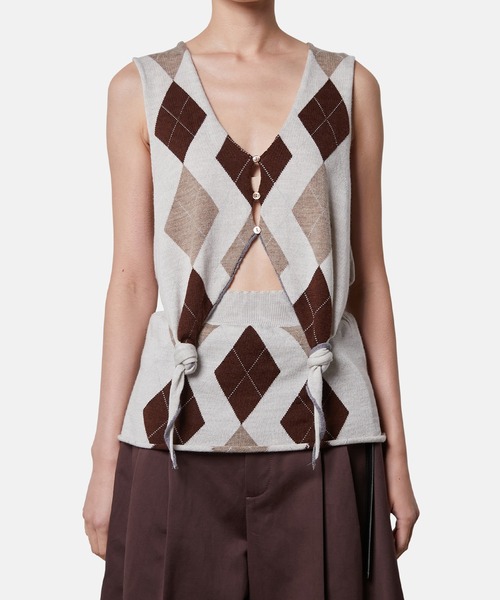 セール】アーガイルニットベスト / Argyle Knit Vest（ニット
