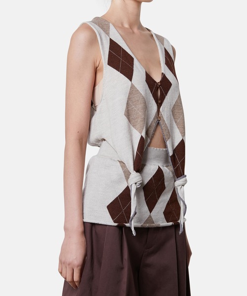 セール】アーガイルニットベスト / Argyle Knit Vest（ニット