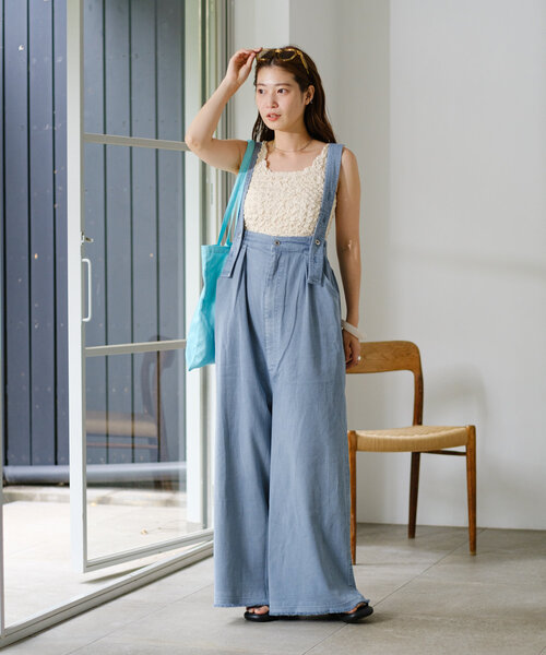 Kastane(カスタネ)の「*シャーリングタンク(タンクトップ・レディース・アイボリー/ピンク/ブルー・FREE)」の8枚目の写真