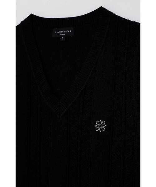 St ANDREWS(セントアンドリュース)の「【St ANDREWS】12G V地柄 Vネックニットベストプルオーバー (MENS)(ニット/セーター・メンズ・ブラック/ホワイト・M/L/LL)」の13枚目の写真