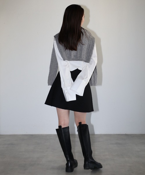 ENC(エンク)の「sleeve switch tops / 袖切替ロンT(シャツ/ブラウス・レディース・オフホワイト/ライトブルー・FREE)」の17枚目の写真
