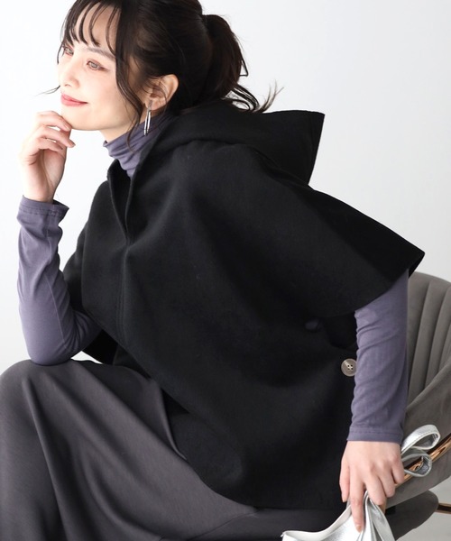 Ehre style（エーレスタイル）の「軽コートいらず！大人ラフベスト重ね着に最適！（ベスト・レディース・ブラック/ベージュ/キャメル・FREE）」の2枚目の写真