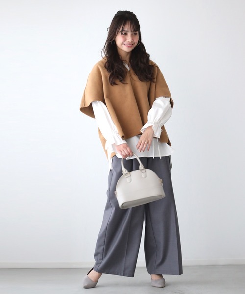 Ehre style（エーレスタイル）の「軽コートいらず！大人ラフベスト重ね着に最適！（ベスト・レディース・ブラック/ベージュ/キャメル・FREE）」の15枚目の写真