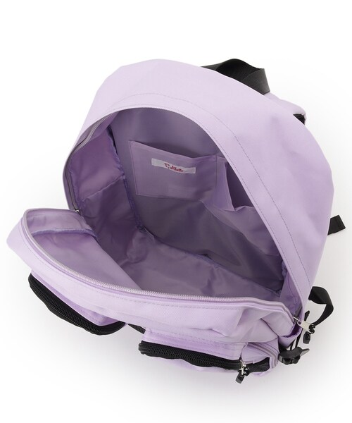 PINK-latte（ピンクラテ）の「【本体容量約14L】Wポケットリュック（バックパック/リュック・キッズ・ライトパープル/ブラック/アイボリー・00）」の14枚目の写真