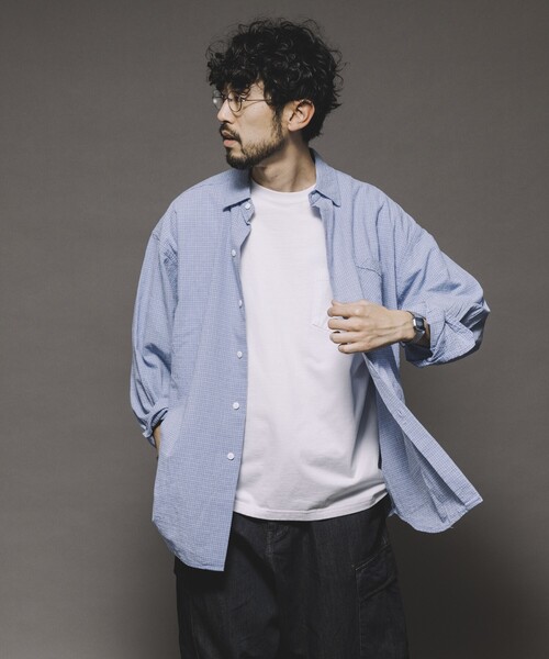 MASONPRINCE プレスしわ スモールチェック 長袖シャツ MASONPRINCE(メイソンプリンス)の メンズファッション 人気