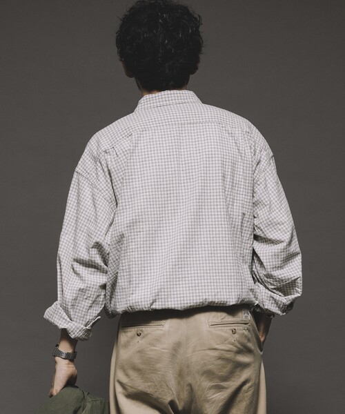 HINSON(ヒンソン)の「HINSON/ヒンソン レギュラーカラー ロングスリーブチェックシャツ/シワ加工/リラックスフィット(シャツ/ブラウス・メンズ・サックスブルー/グレー/オフホワイト・LARGE/MEDIUM)」の8枚目の写真