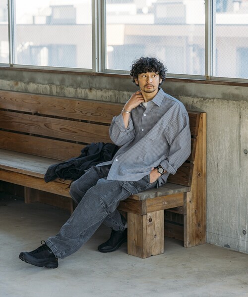 HINSON(ヒンソン)の「HINSON/ヒンソン レギュラーカラー ロングスリーブチェックシャツ/シワ加工/リラックスフィット(シャツ/ブラウス・メンズ・サックスブルー/グレー/オフホワイト・LARGE/MEDIUM)」の14枚目の写真