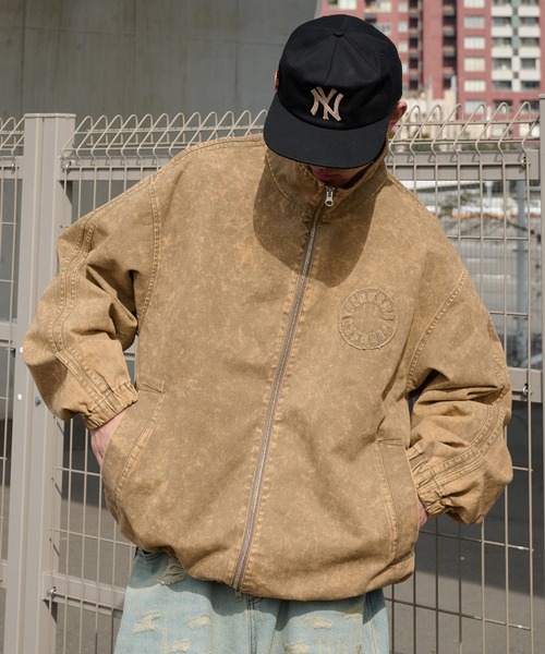 Perushu(ペルーシュ)の「vintage like stand collar track blouson ビンテージライクスタンドカラートラックブルゾン(ブルゾン・メンズ・ブラック/カーキ/ベージュ・MEDIUM/LARGE)」の5枚目の写真