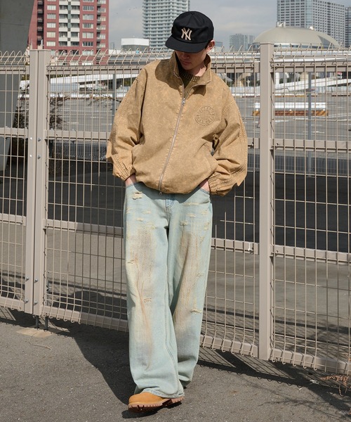 Perushu(ペルーシュ)の「vintage like stand collar track blouson ビンテージライクスタンドカラートラックブルゾン(ブルゾン・メンズ・ブラック/カーキ/ベージュ・MEDIUM/LARGE)」の6枚目の写真