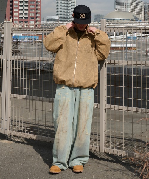 Perushu(ペルーシュ)の「vintage like stand collar track blouson ビンテージライクスタンドカラートラックブルゾン(ブルゾン・メンズ・ブラック/カーキ/ベージュ・MEDIUM/LARGE)」の8枚目の写真